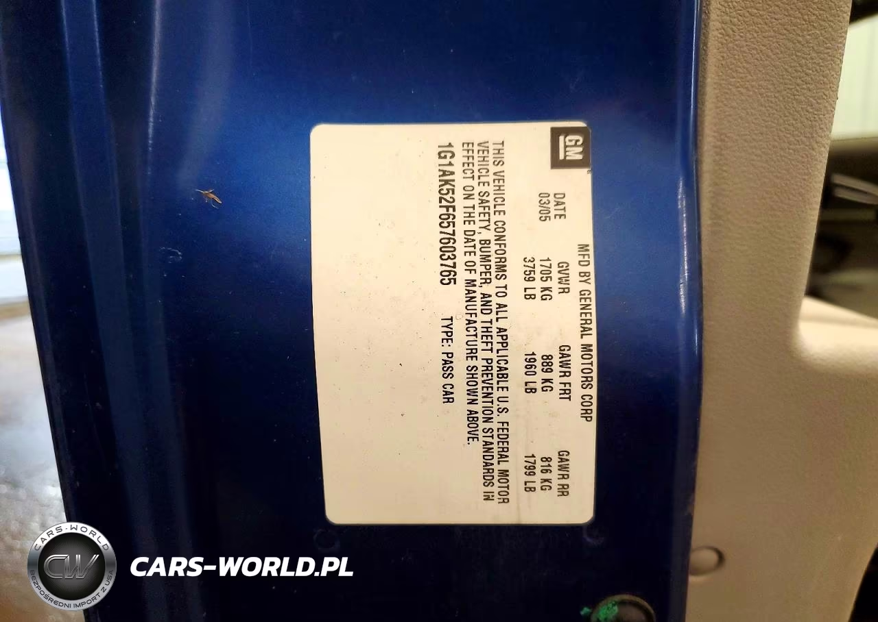2005 Chevrolet Cobalt VIN:1G1AK52F657603765 - 12