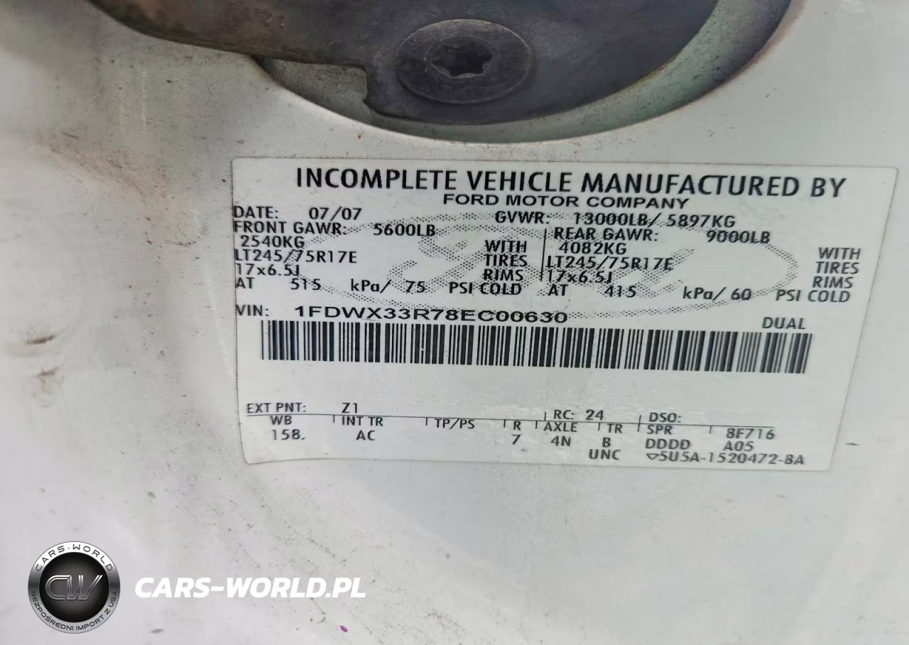2008 Ford F350 Super Duty VIN:1FDWX33R78EC00630 - 13