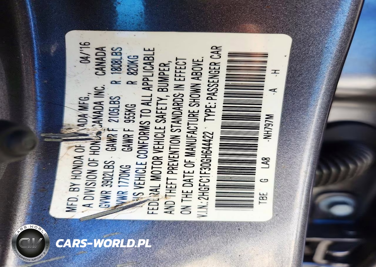 2016 Honda Civic Ex VIN:2HGFC1F30GH644422 - 12