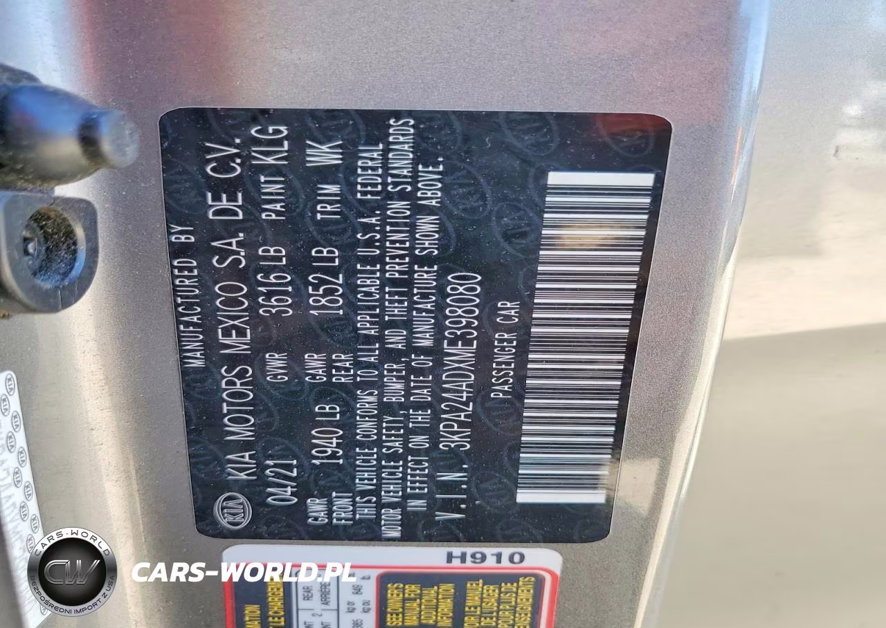 2021 Kia Rio S VIN:3KPA24ADXME398080 - 12