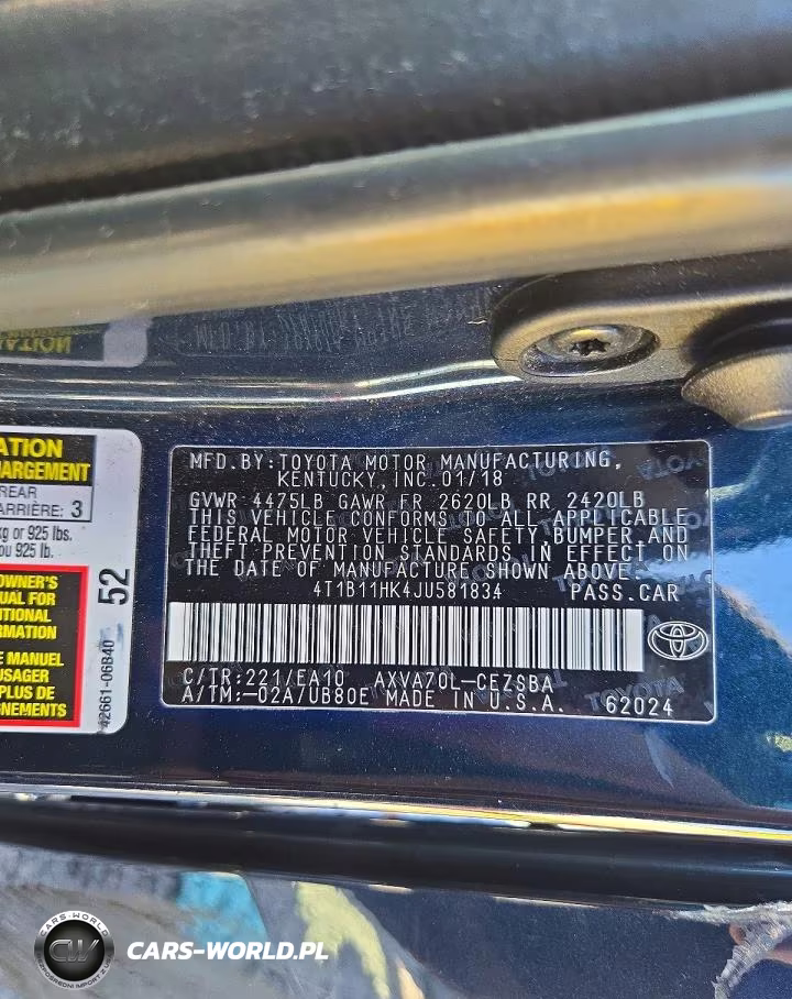 2018 Toyota Camry Se VIN:4T1B11HK4JU581834 - 12