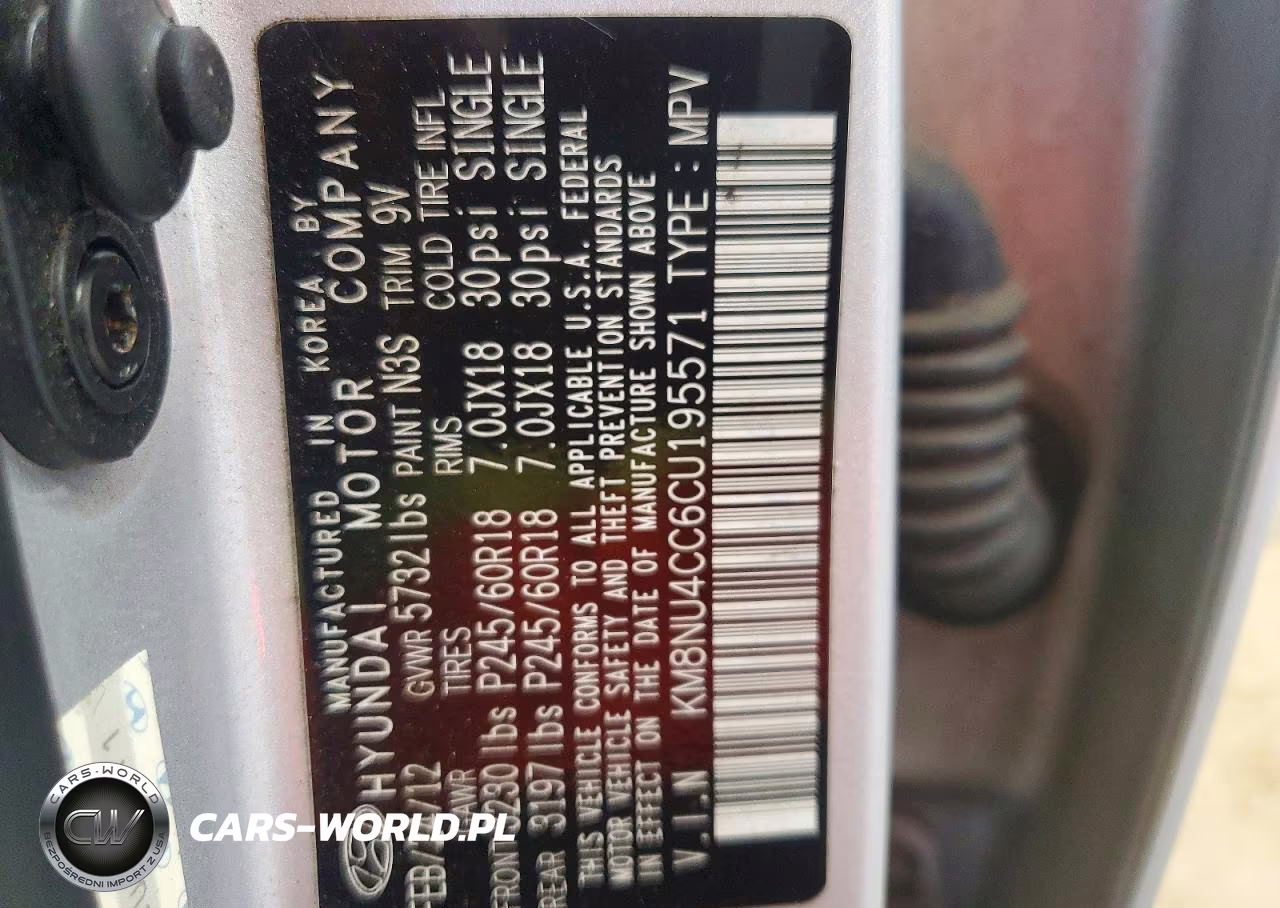 2012 Hyundai Veracruz Limited VIN:KM8NU4CC6CU195571 - 13