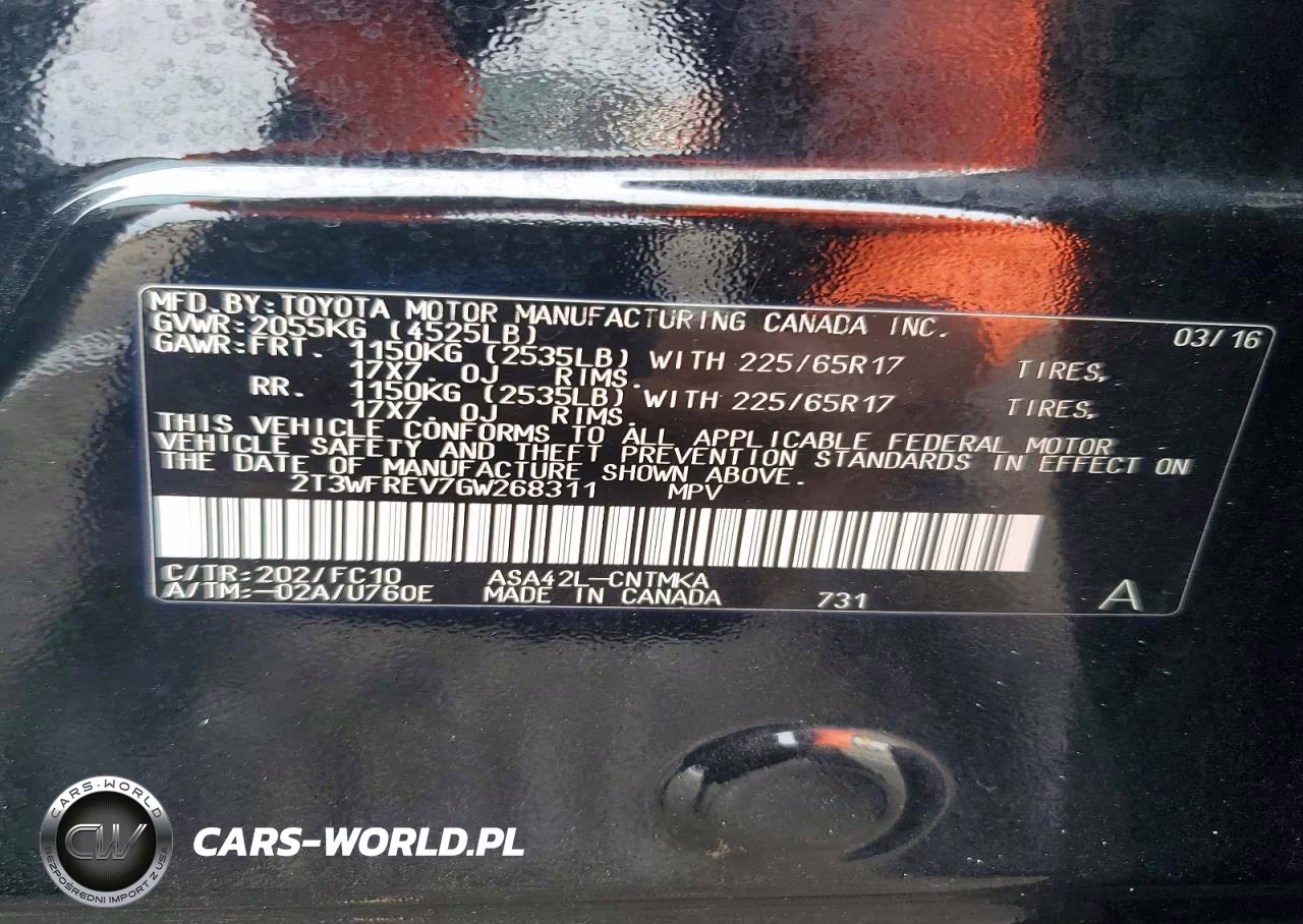 2016 Toyota Rav4 Xle VIN:2T3WFREV7GW268311 - 13