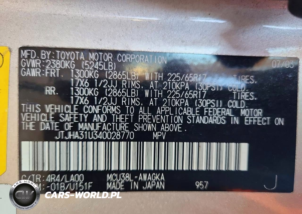 2004 Lexus Rx 330 VIN:JTJHA31U340028770 - 13