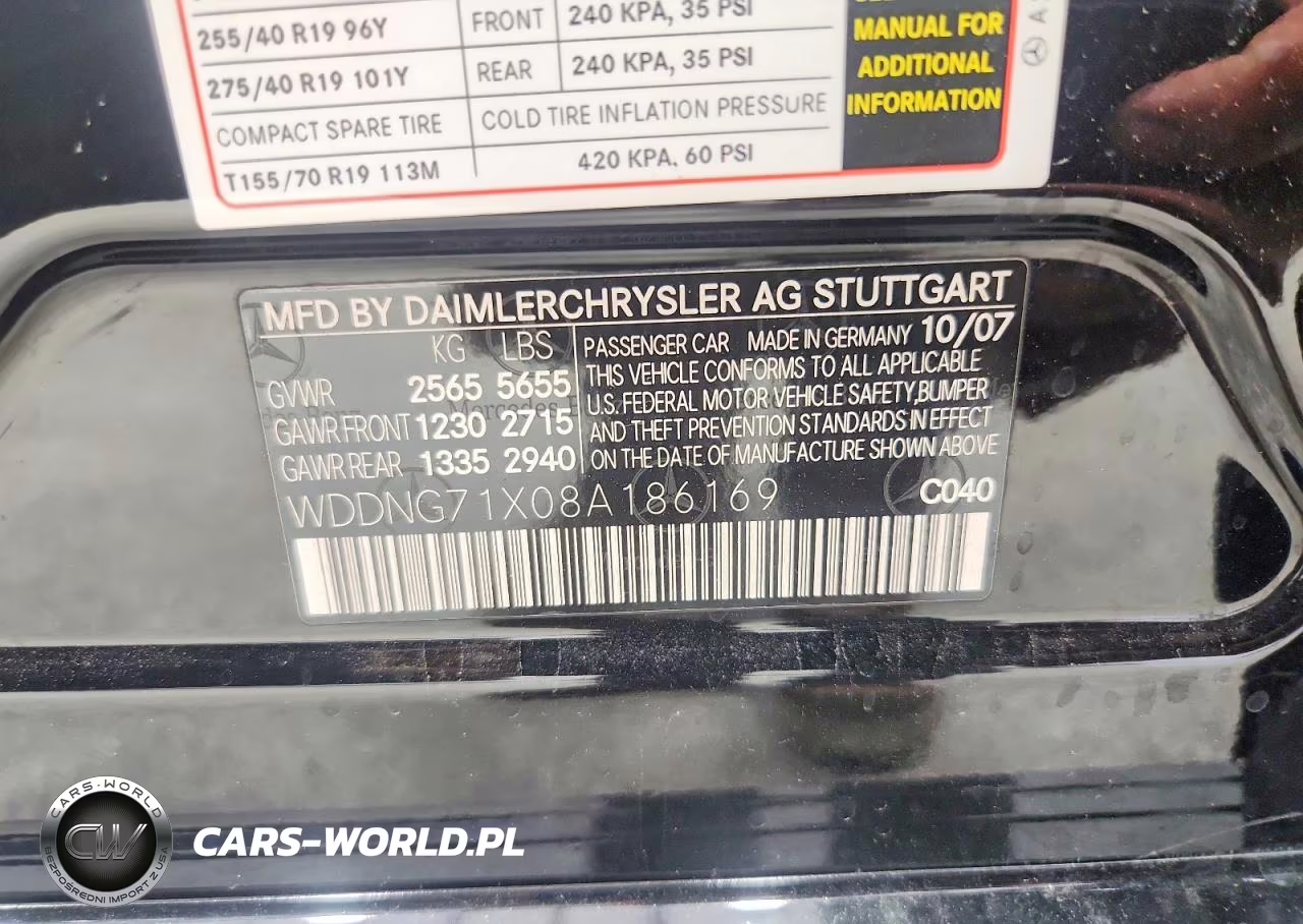 2008 Mercedes-Benz S 550 VIN:WDDNG71X08A186169 - 12