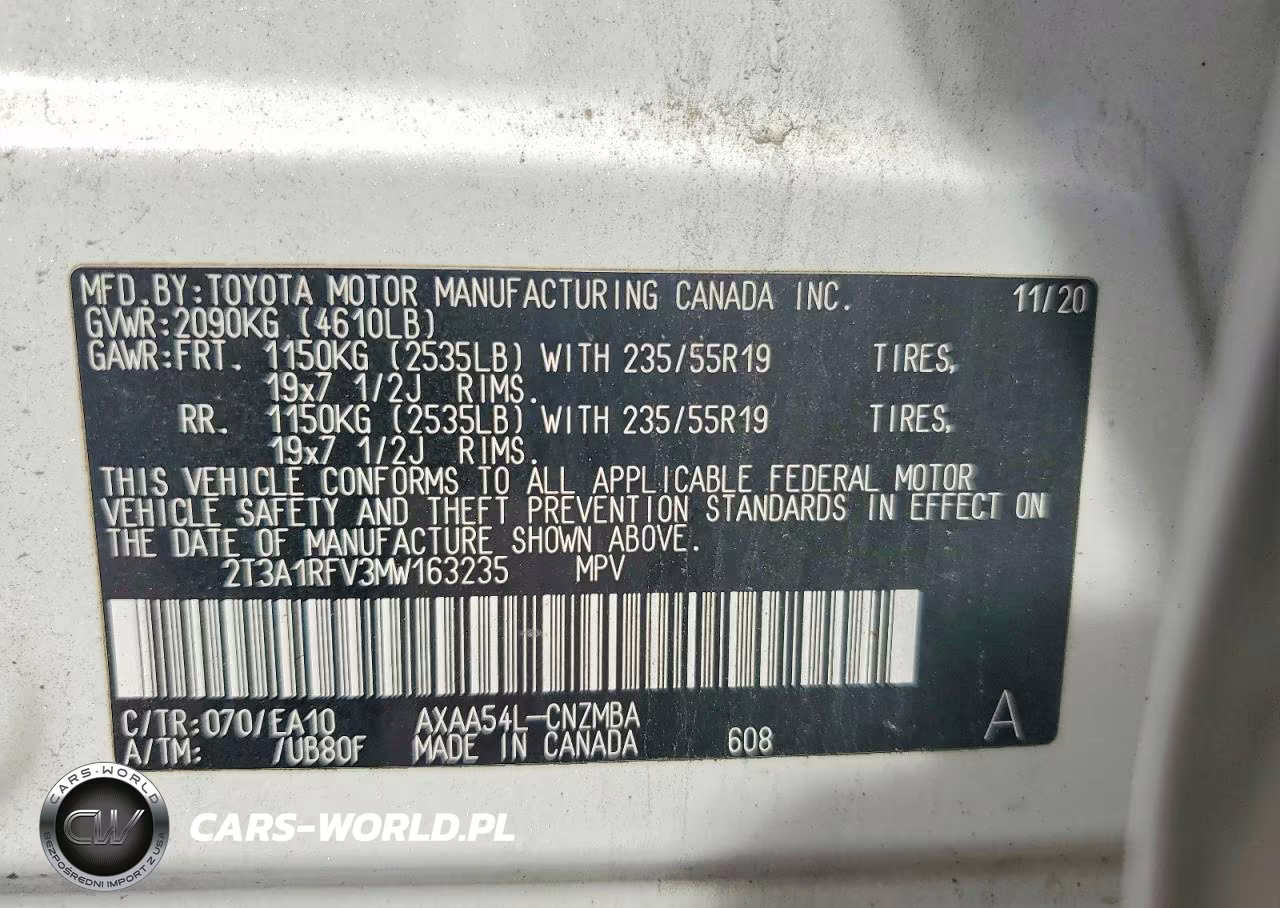 2021 Toyota Rav4 Xle Premium VIN:2T3A1RFV3MW163235 - 14