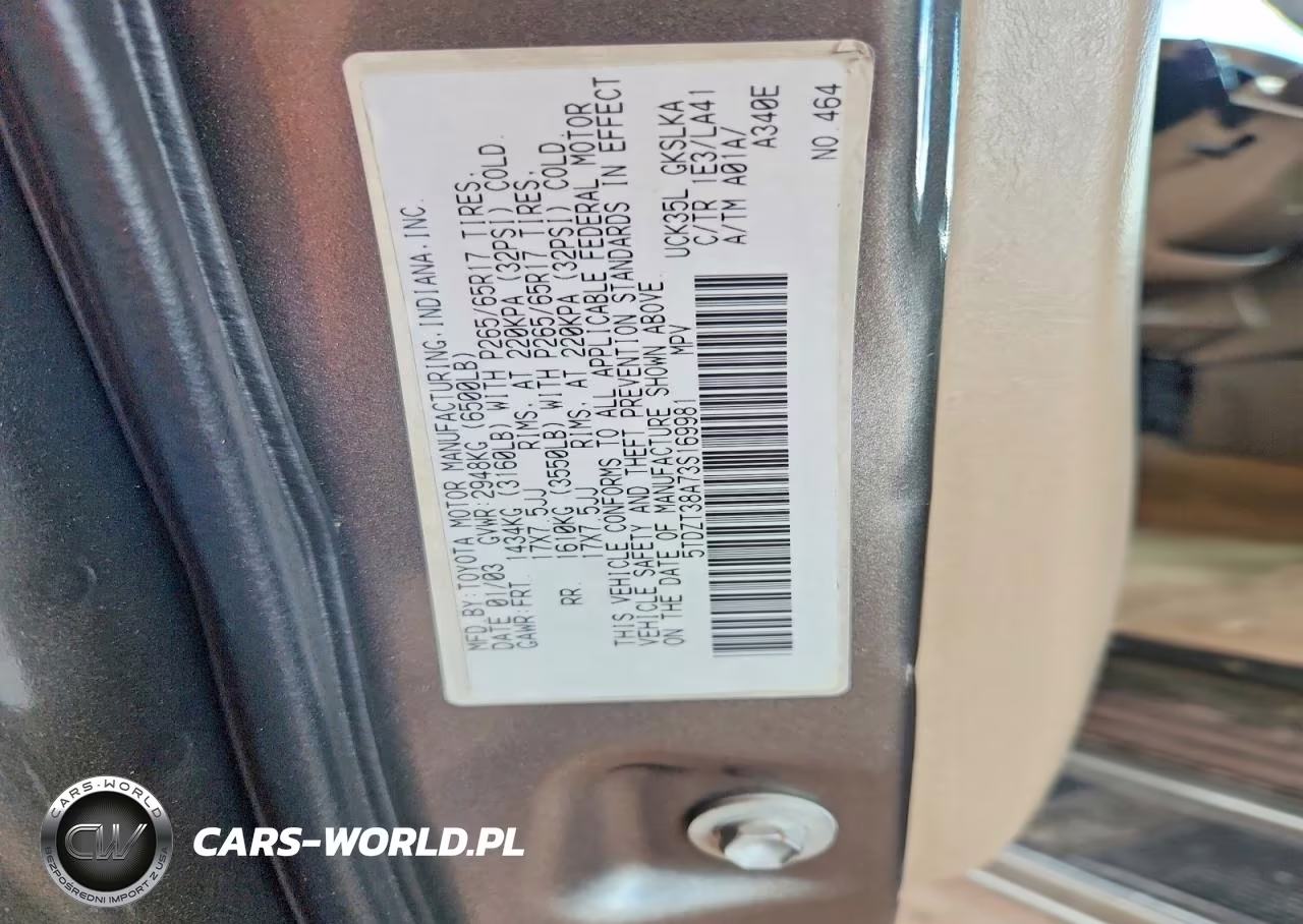 2003 Toyota Sequoia Limited VIN:5TDZT38A73S169981 - 13