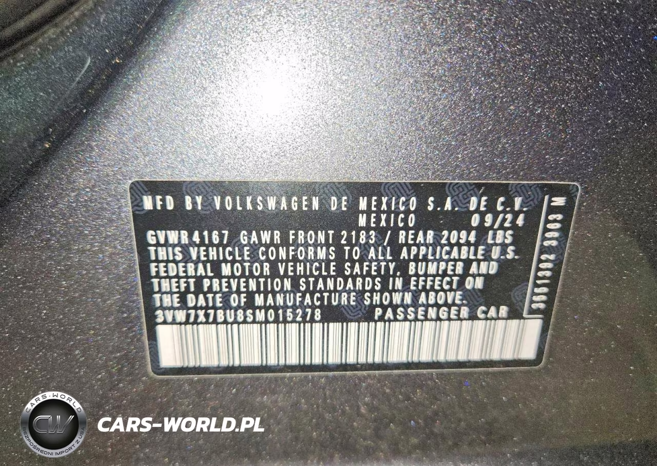 2025 Volkswagen Jetta Se VIN:3VW7X7BU8SM015278 - 12