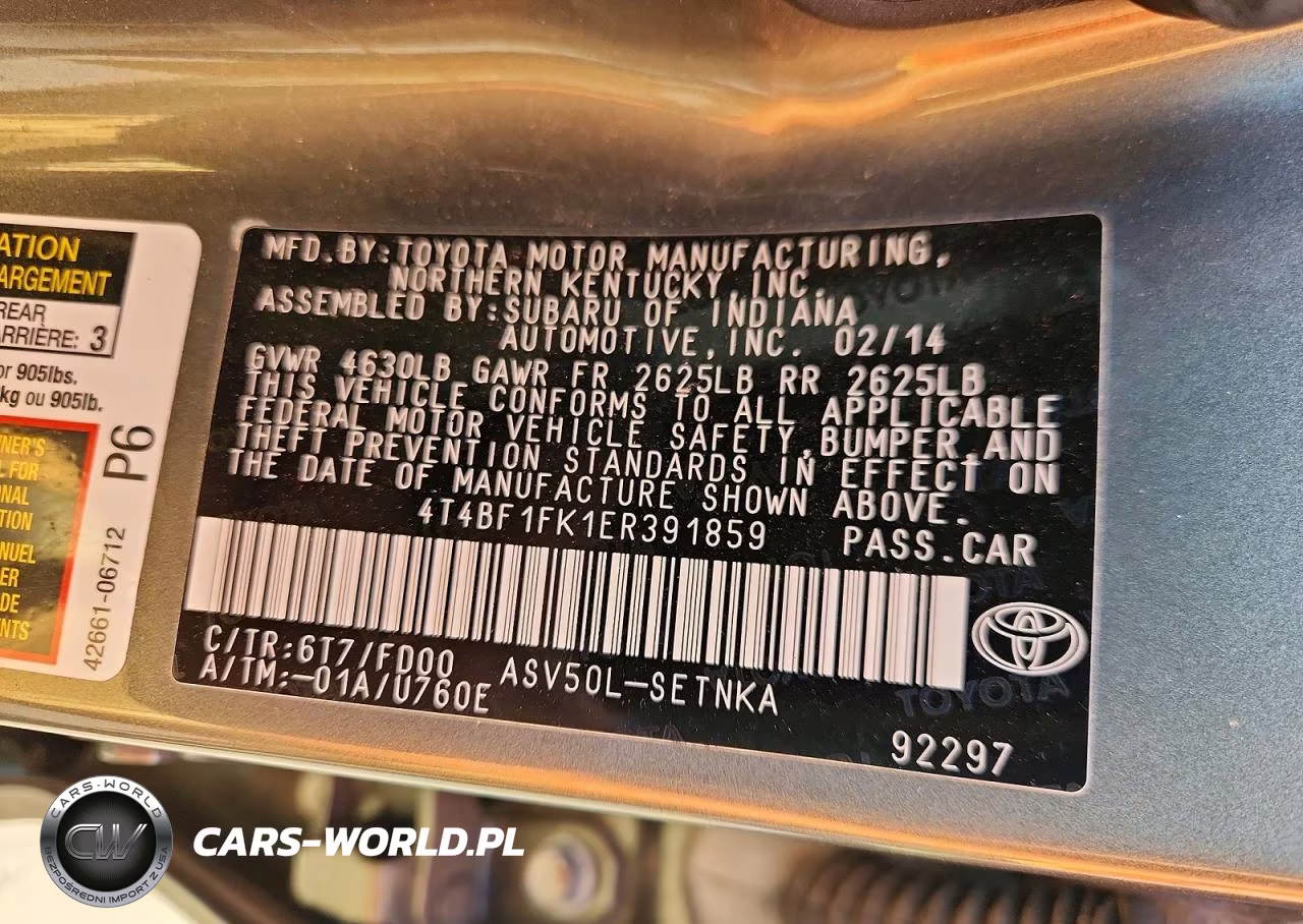 2014 Toyota Camry Le VIN:4T4BF1FK1ER391859 - 12
