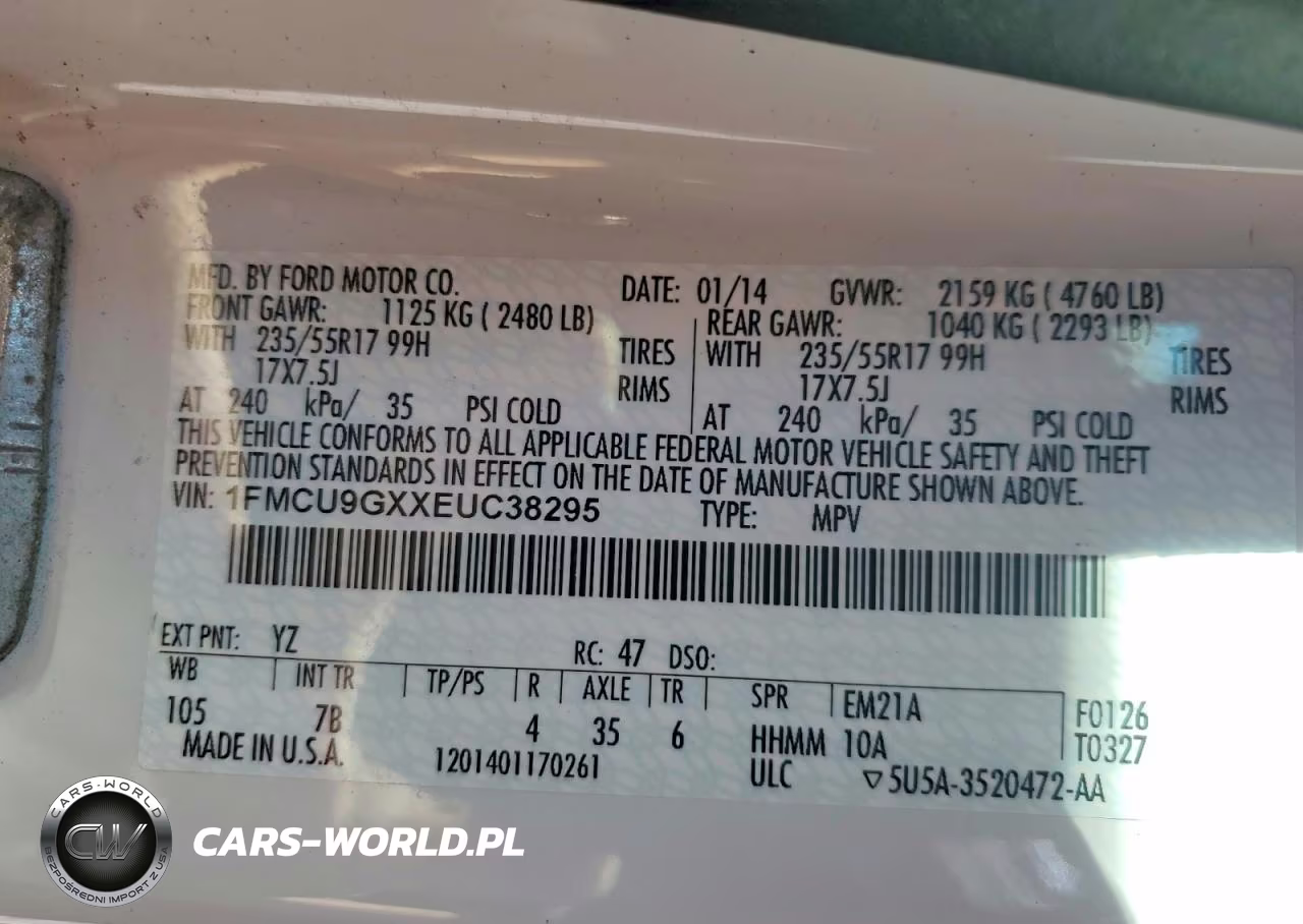 2014 Ford Escape Se VIN:1FMCU9GXXEUC38295 - 13