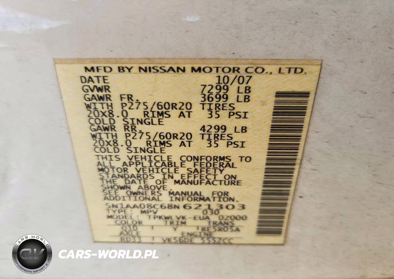 2008 Nissan Armada Se VIN:5N1AA08C68N621303 - 13