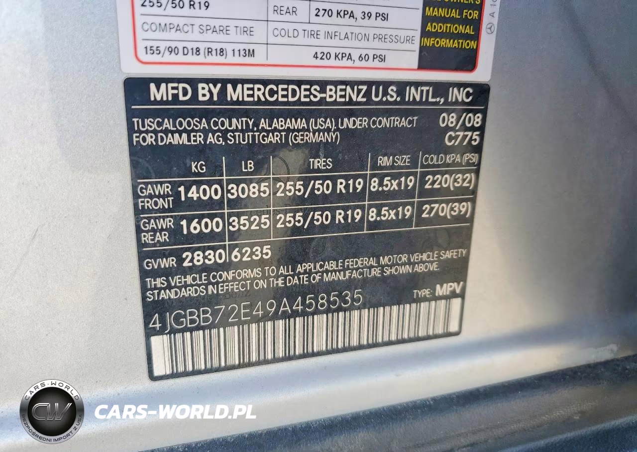 2009 Mercedes-Benz Ml VIN:4JGBB72E49A458535 - 13