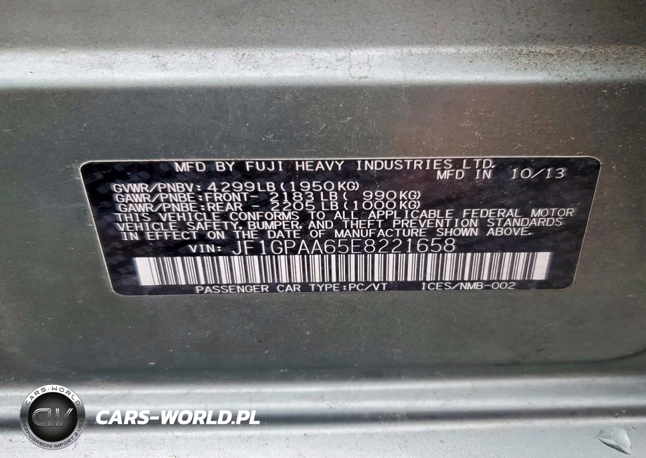 2014 Subaru Impreza VIN:JF1GPAA65E8221658 - 13