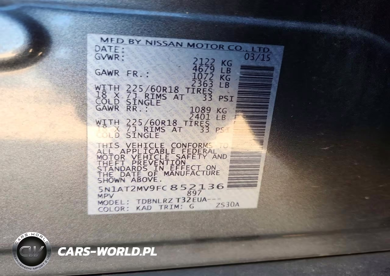 2015 Nissan Rogue Sl VIN:5N1AT2MV9FC852136 - 13