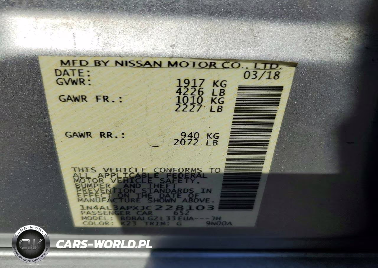2018 Nissan Altima 2.5 S VIN:1N4AL3APXJC228103 - 13
