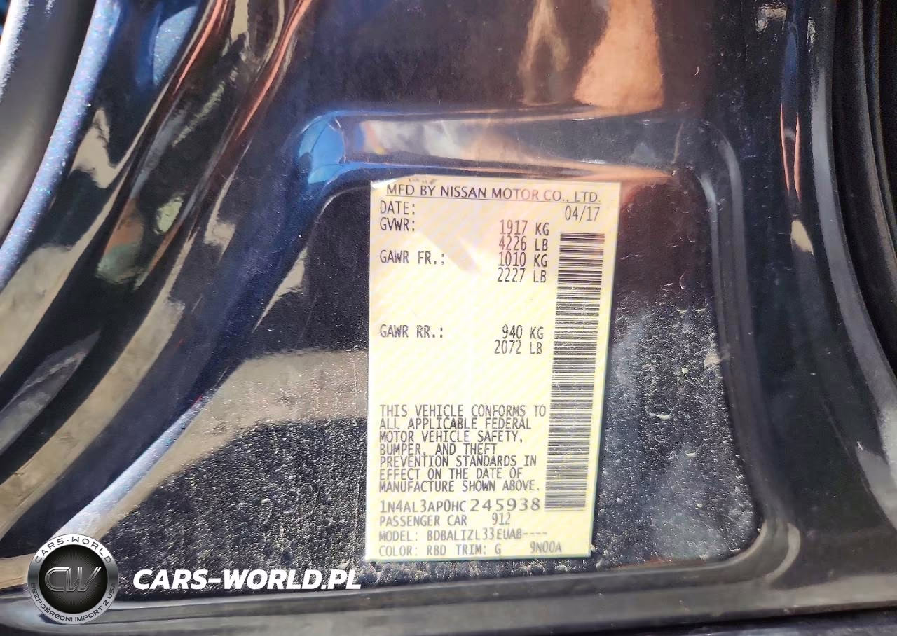2017 Nissan Altima 2.5 Sv VIN:1N4AL3AP0HC245938 - 12
