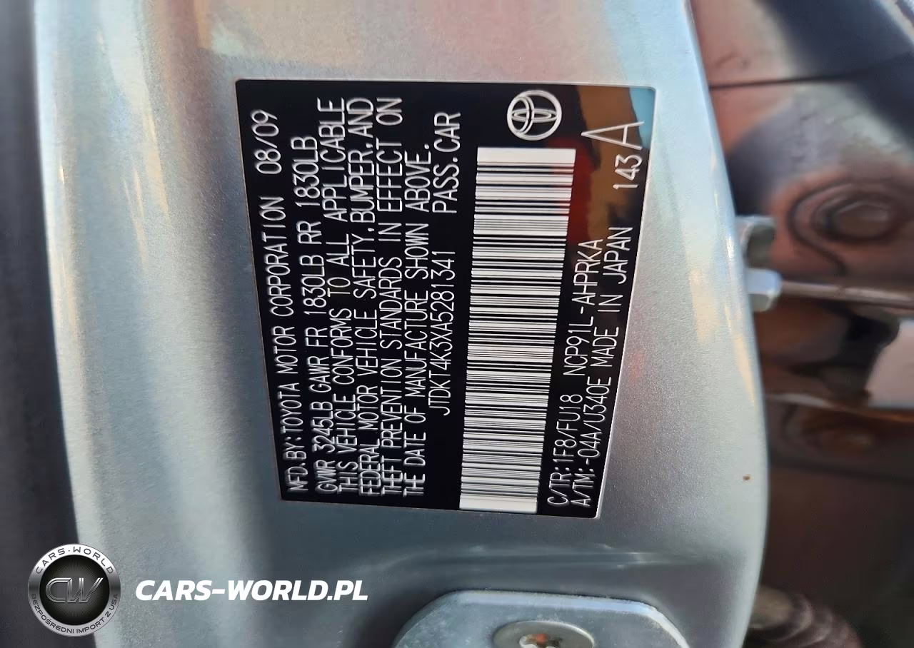 2010 Toyota Yaris Base VIN:JTDKT4K3XA5281341 - 12