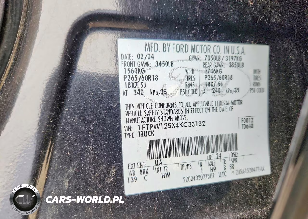 2004 Ford F150 Supercrew VIN:1FTPW125X4KC33132 - 13