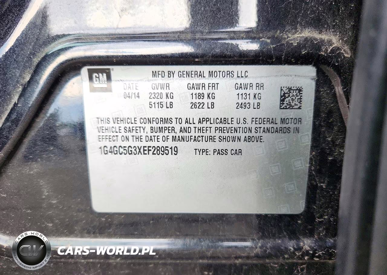 2014 Buick Lacrosse VIN:1G4GC5G3XEF289519 - 12