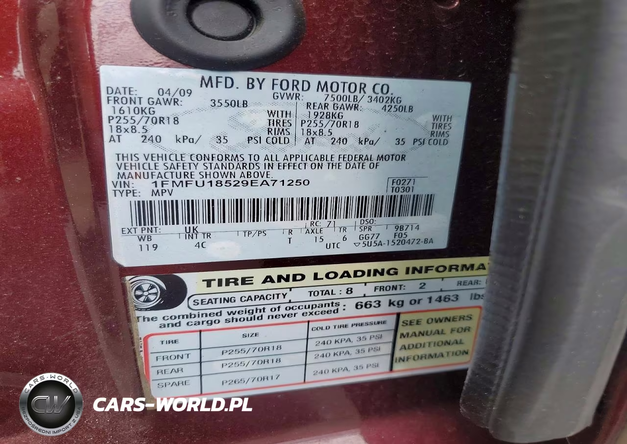 2009 Ford Expedition Eddie Bauer VIN:1FMFU18529EA71250 - 14