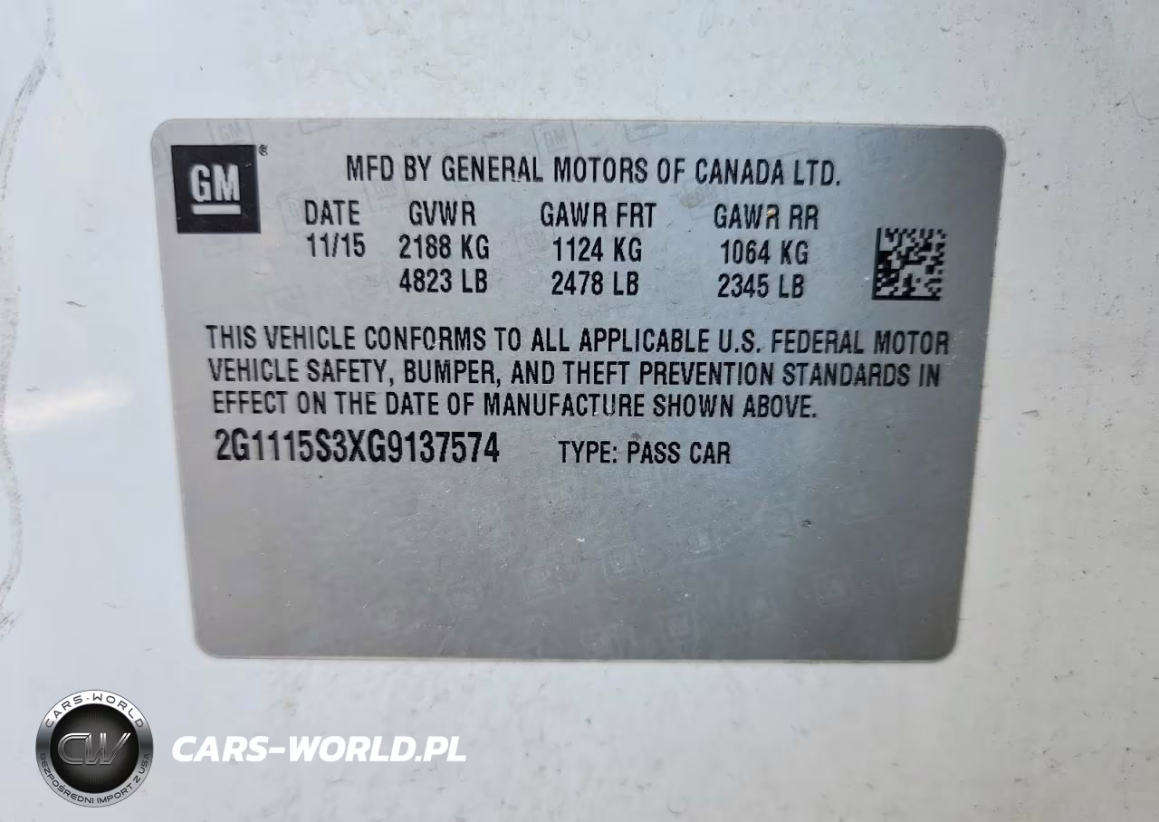 2016 Chevrolet Impala Lt VIN:2G1115S3XG9137574 - 12