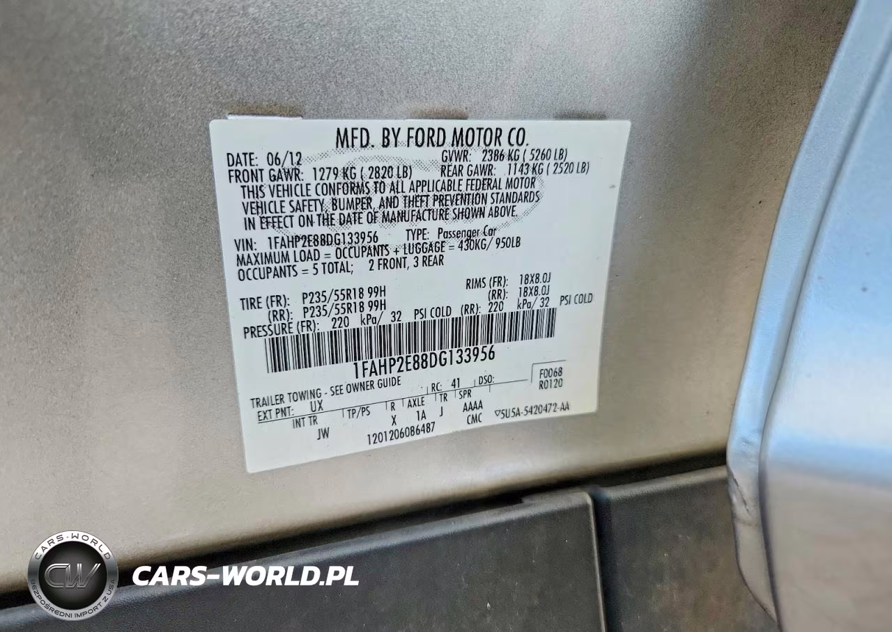 2013 Ford Taurus Sel VIN:1FAHP2E88DG133956 - 12