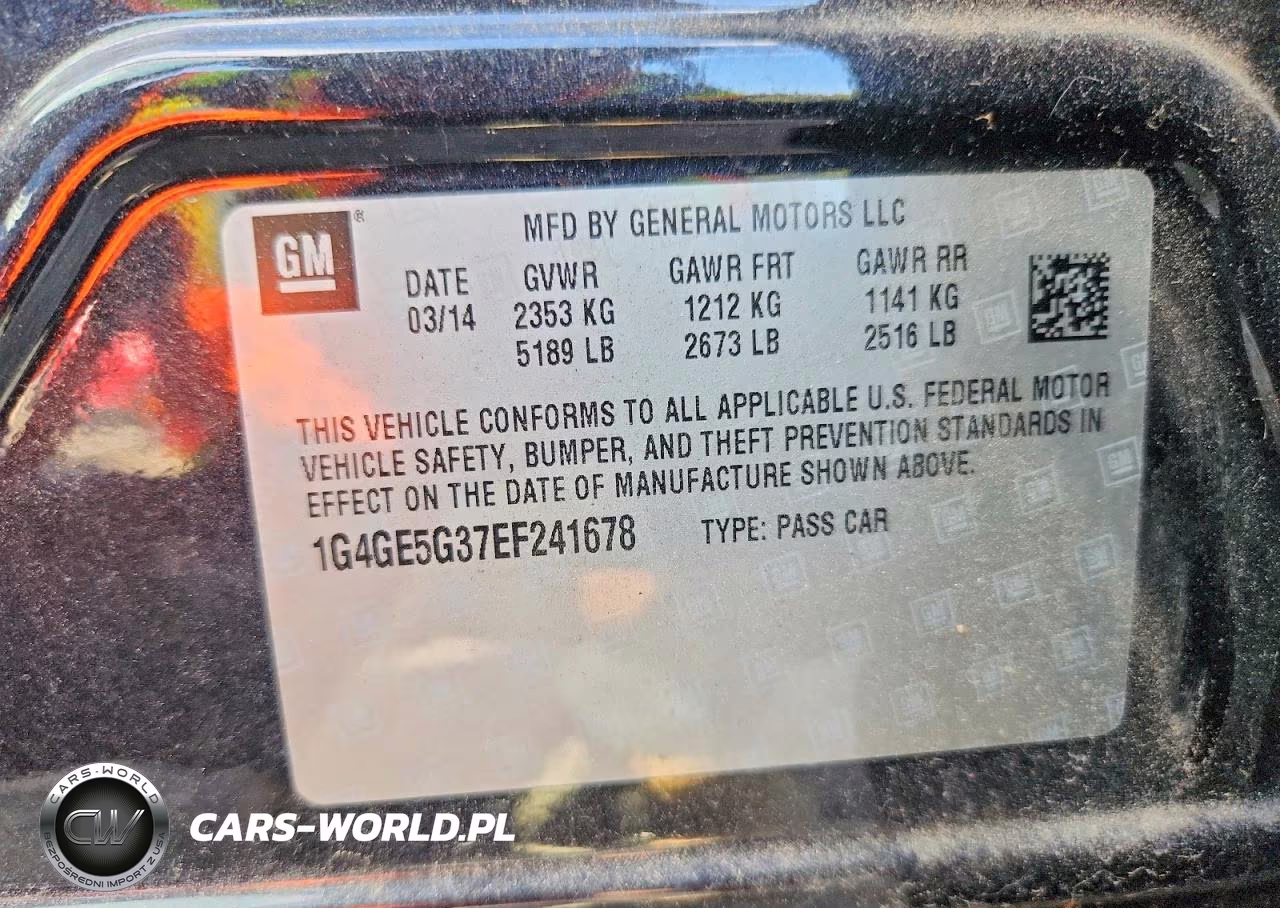 2014 Buick Lacrosse Premium VIN:1G4GE5G37EF241678 - 12