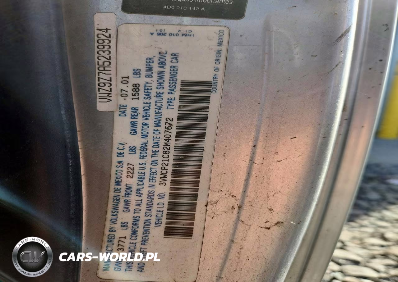 2002 Volkswagen New Beetle Gls Tdi VIN:3VWCP21C82M407672 - 12