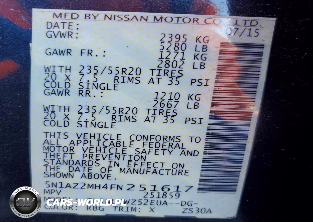 2015 Nissan Murano S VIN:5N1AZ2MH4FN251617 - 13