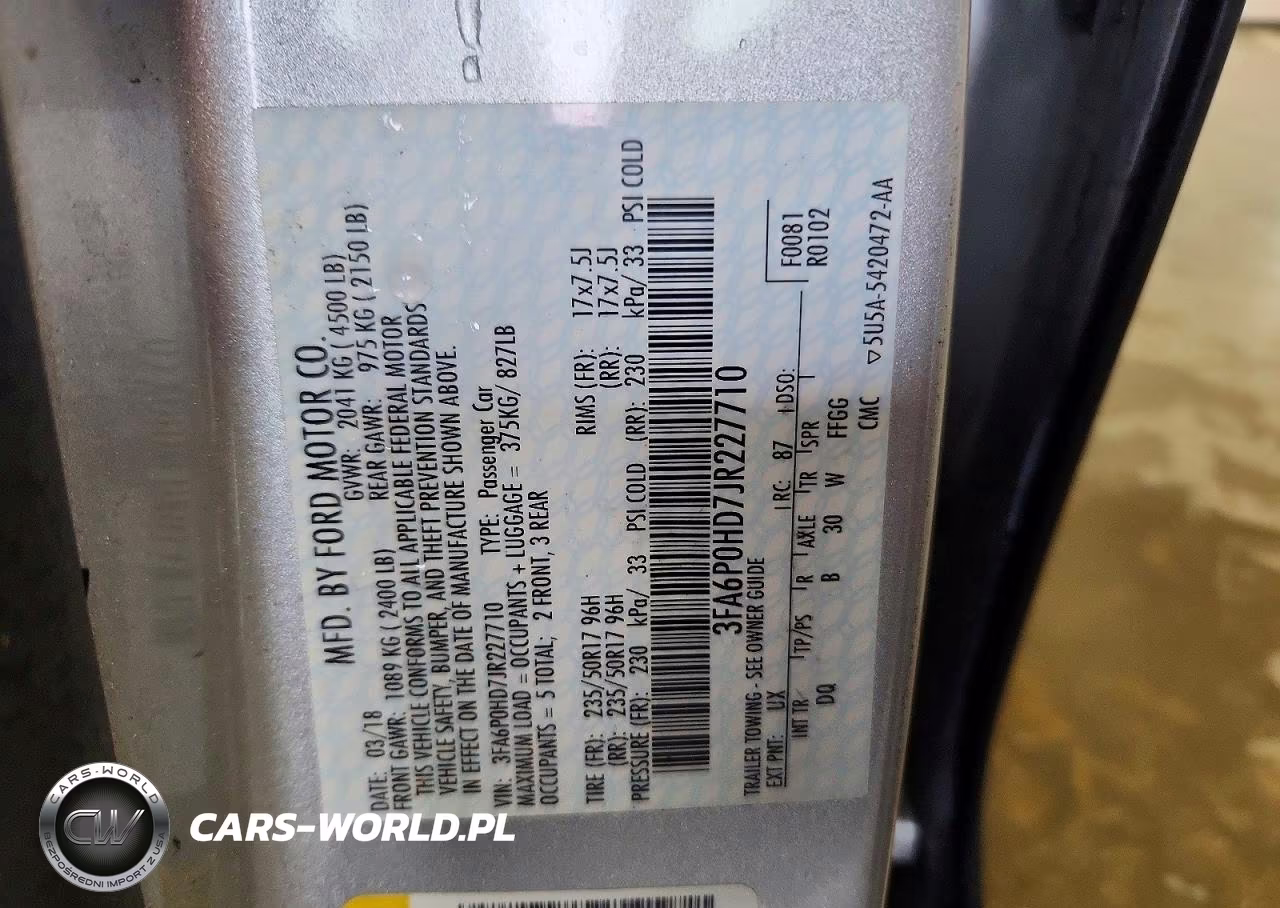 2018 Ford Fusion Se VIN:3FA6P0HD7JR227710 - 12