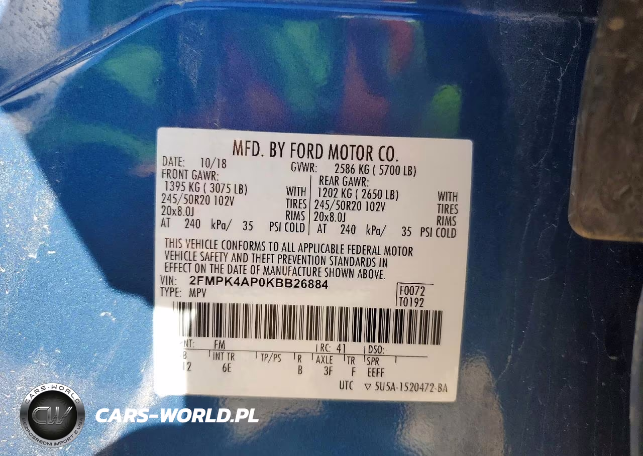 2019 Ford Edge St VIN:2FMPK4AP0KBB26884 - 13