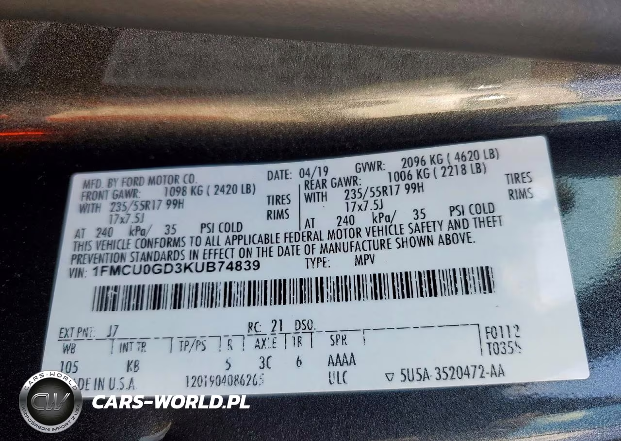 2019 Ford Escape Se VIN:1FMCU0GD3KUB74839 - 13