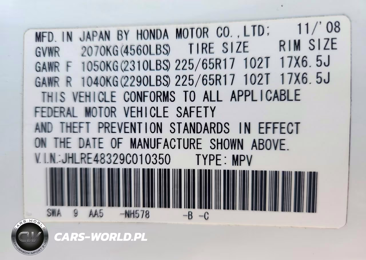 2009 Honda Cr-V Lx VIN:JHLRE48329C010350 - 12