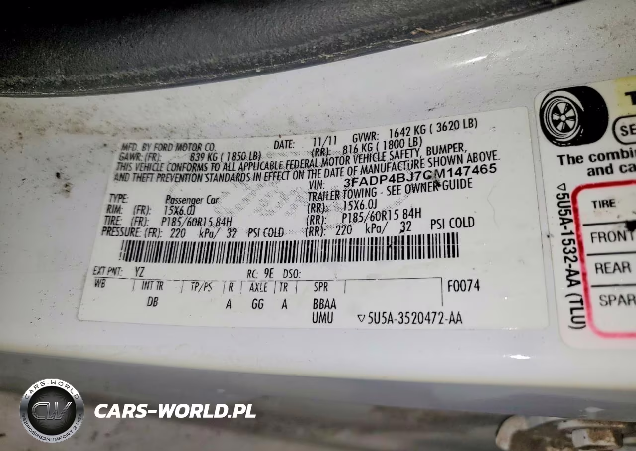 2012 Ford Fiesta Se VIN:3FADP4BJ7CM147465 - 12