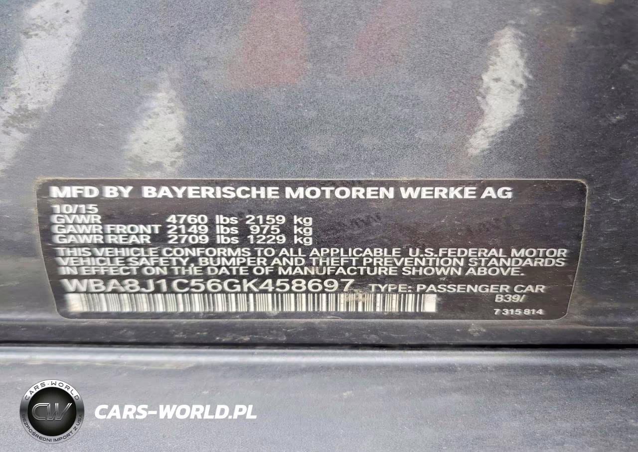 2016 BMW 328 D xDrive VIN:WBA8J1C56GK458697 - 12