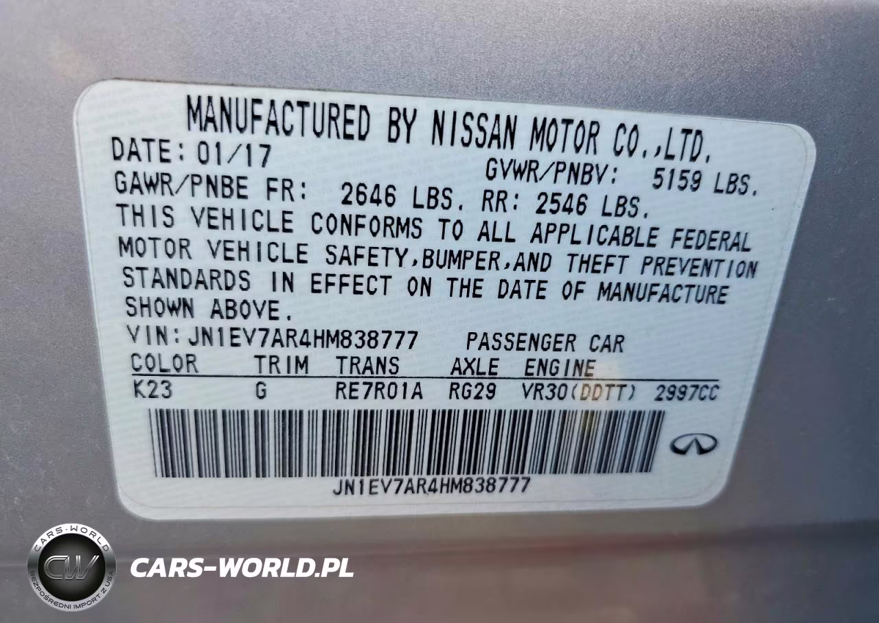 2017 Infiniti Q50 3.0T Signature Edition VIN:JN1EV7AR4HM838777 - 12