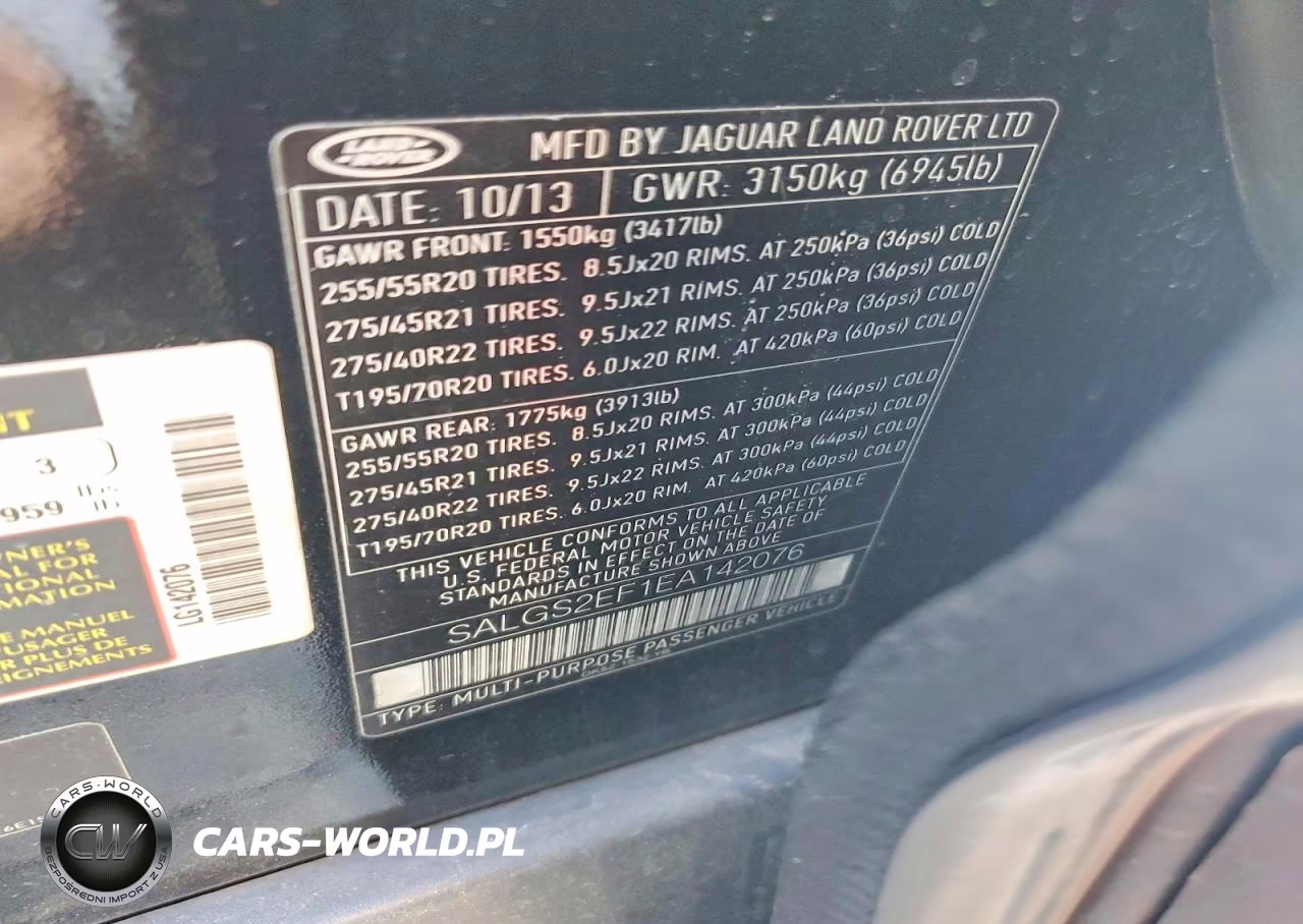 2014 Land Rover Range Rover Supercharged VIN:SALGS2EF1EA142076 - 13
