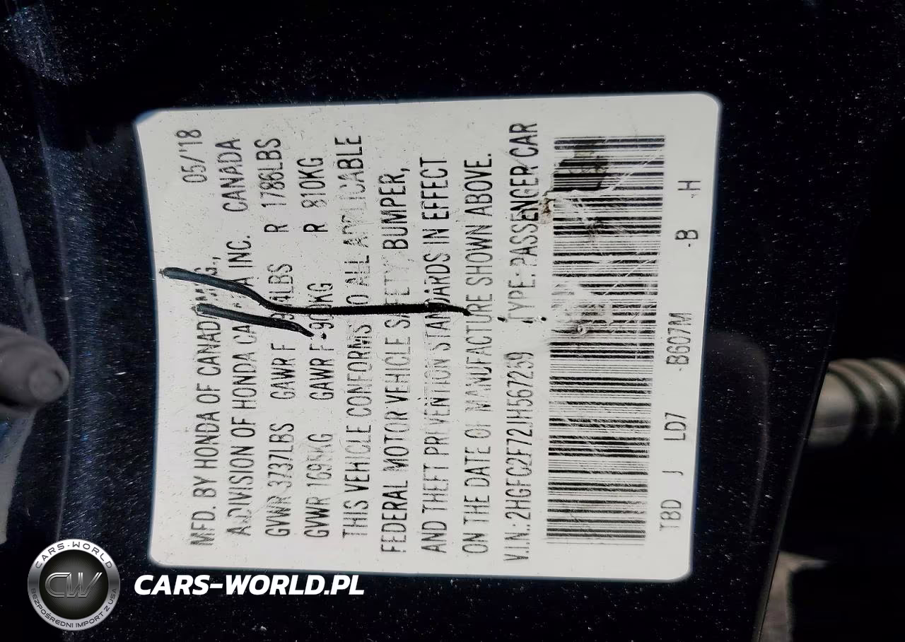 2018 Honda Civic Ex VIN:2HGFC2F72JH567259 - 13