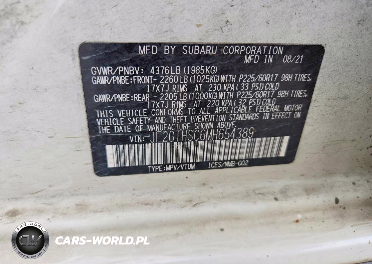 2021 Subaru Crosstrek Sport VIN:JF2GTHSC6MH654389 - 14