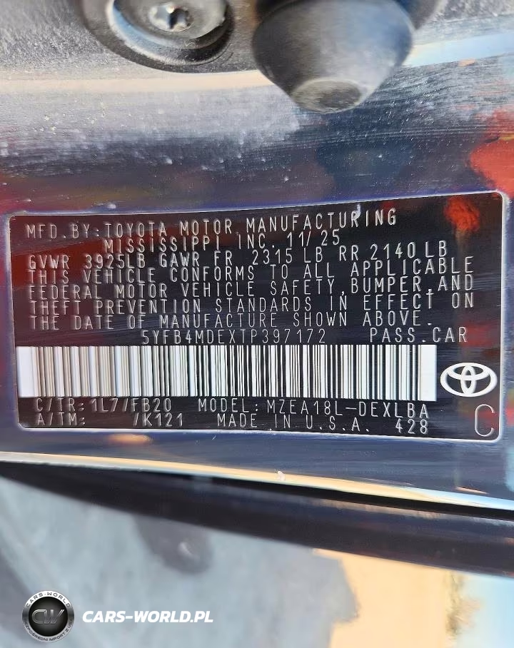 2026 Toyota Corolla Le VIN:5YFB4MDEXTP397172 - 12