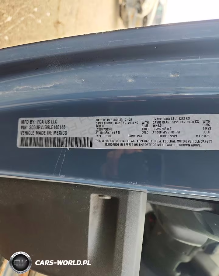 2020 Ram Promaster 3500 Vf Delivery Van VIN:3C6URVJG9LE140146 - 12