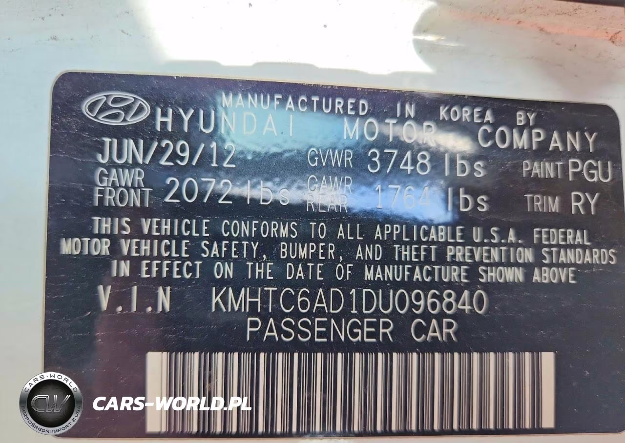 2013 Hyundai Veloster Base VIN:KMHTC6AD1DU096840 - 12