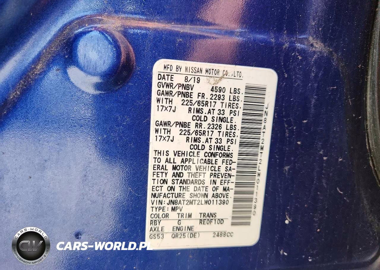 2020 Nissan Rogue S VIN:JN8AT2MT2LW011390 - 13