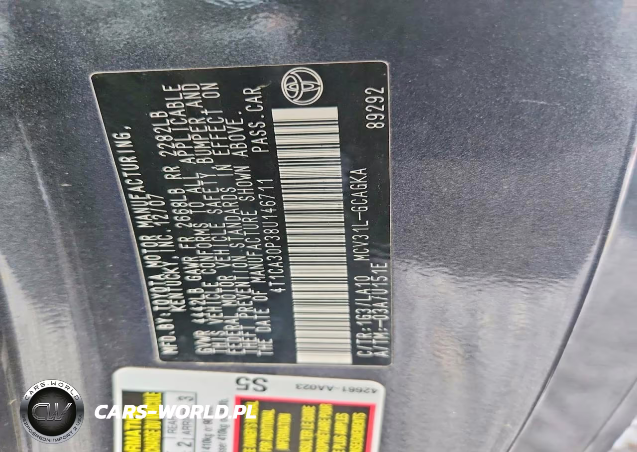2008 Toyota Camry Solara Sle V6 VIN:4T1CA30P38U146711 - 12