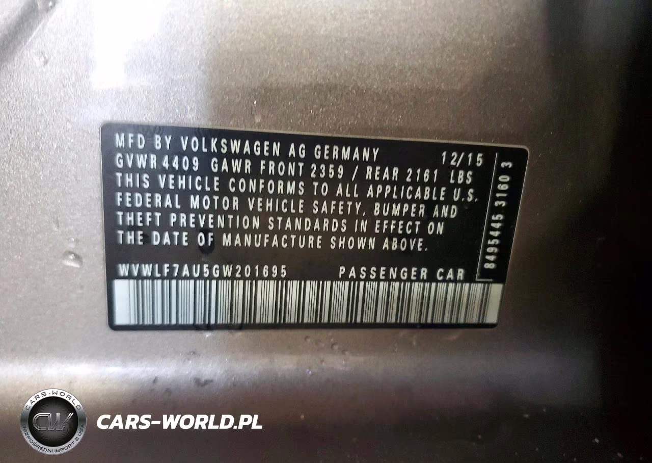 2016 Volkswagen Golf R VIN:WVWLF7AU5GW201695 - 12