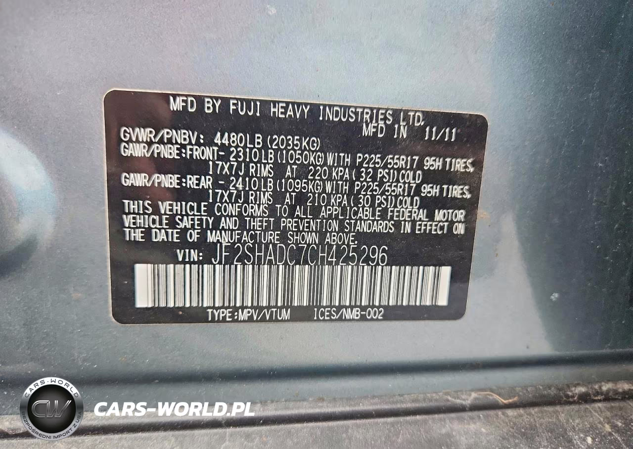 2012 Subaru Forester 2.5X Premium VIN:JF2SHADC7CH425296 - 13