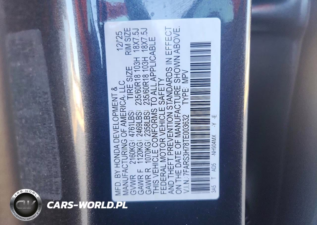 2026 Honda Cr-V Exl VIN:7FARS3H78TE003632 - 13