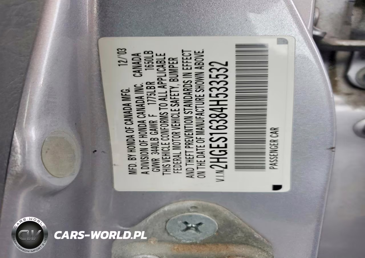 2004 Honda Civic Dx Vp VIN:2HGES16384H533532 - 12