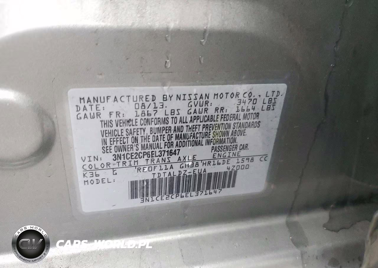 2014 Nissan Versa Note S VIN:3N1CE2CP6EL371647 - 13