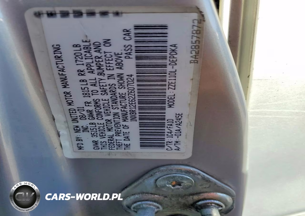 2002 Toyota Corolla Le VIN:1NXBR12E62Z607024 - 12